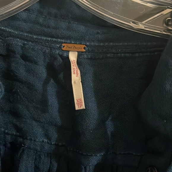 FREE PEOPLE- cozy nights button down top - in the color Harbor - NWT - Picture 5 of 8